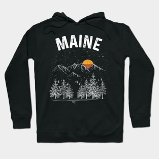 Vintage Retro Maine State Hoodie